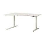 БЕКАНТ Углов письм стол лев/трансф - белый