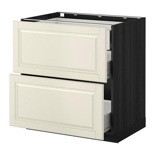 МЕТОД / ФОРВАРА Наполн шк 2 фрнт/3 средн ящ - под дерево черный, Будбин белый с оттенком, 80x60 см