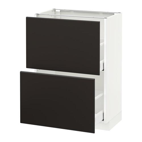 МЕТОД / МАКСИМЕРА Напольный шкаф с 2 ящиками - белый, Кунгсбакка антрацит, 60x37 см МЕТОД / МАКСИМЕРА Напольный шкаф с 2 ящиками - белый, Кунгсбакка антрацит, 60x37 см
