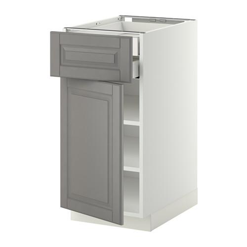 МЕТОД / МАКСИМЕРА Напольн шкаф двр/фр пнл/плк/2низ ящ - белый, Будбин серый, 40x60 см МЕТОД / МАКСИМЕРА Напольн шкаф двр/фр пнл/плк/2низ ящ - белый, Будбин серый, 40x60 см