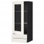 МЕТОД / МАКСИМЕРА Навесной шкаф/стекл дверца/2 ящика - под дерево черный, Сэведаль белый, 40x100 см