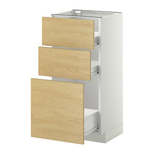 МЕТОД / ФОРВАРА Напольн шкаф 3фрнт пнл/2низк/1ср ящ - белый, Тингсрид под березу, 40x37 см МЕТОД / ФОРВАРА Напольн шкаф 3фрнт пнл/2низк/1ср ящ - белый, Тингсрид под березу, 40x37 см
