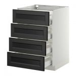 МЕТОД / МАКСИМЕРА Напольн шкаф 4 фронт панели/4 ящика - 60x60 см, Лаксарби черно-коричневый, белый МЕТОД / МАКСИМЕРА Напольн шкаф 4 фронт панели/4 ящика - 60x60 см, Лаксарби черно-коричневый, белый