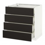МЕТОД / ФОРВАРА Напольн шкаф 4 фронт панели/4 ящика - белый, Кунгсбакка антрацит, 80x60 см МЕТОД / ФОРВАРА Напольн шкаф 4 фронт панели/4 ящика - белый, Кунгсбакка антрацит, 80x60 см