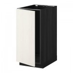 МЕТОД Наполный шкаф д/мойки/мусорн конт - Росдаль белый ясень, под дерево черный МЕТОД Наполный шкаф д/мойки/мусорн конт - Росдаль белый ясень, под дерево черный