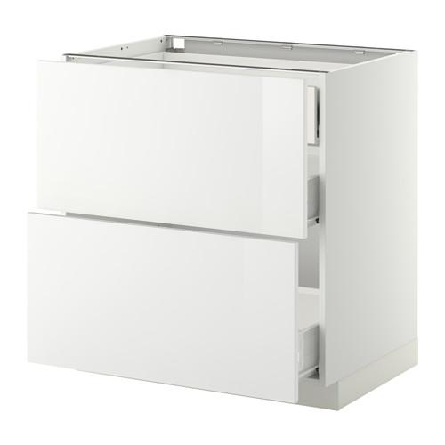 МЕТОД / ФОРВАРА Наполн шк 2 фрнт/3 средн ящ - белый, Рингульт глянцевый белый, 80x60 см