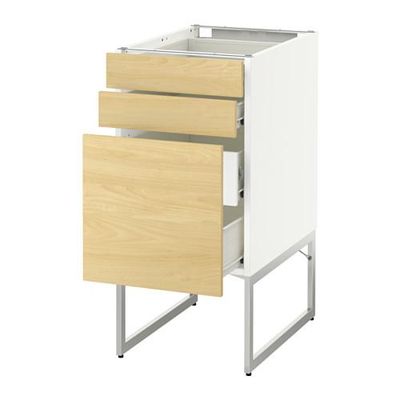 МЕТОД / ФОРВАРА Напольн шкаф 3фронт пнл/2низ/2ср ящ - 40x60x60 см, Тингсрид под березу, белый МЕТОД / ФОРВАРА Напольн шкаф 3фронт пнл/2низ/2ср ящ - 40x60x60 см, Тингсрид под березу, белый