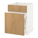 МЕТОД / МАКСИМЕРА Нап шк п/мойку/сорт мус/1дврц/2ящ - белый, Экестад дуб МЕТОД / МАКСИМЕРА Нап шк п/мойку/сорт мус/1дврц/2ящ - белый, Экестад дуб