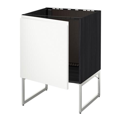 МЕТОД Напольный шкаф для раковины - под дерево черный, Воксторп белый МЕТОД Напольный шкаф для раковины - под дерево черный, Воксторп белый