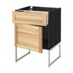 МЕТОД / МАКСИМЕРА Напольный шкаф с ящиком/дверью - под дерево черный, Торхэмн естественный ясень, 60x60x60 см МЕТОД / МАКСИМЕРА Напольный шкаф с ящиком/дверью - под дерево черный, Торхэмн естественный ясень, 60x60x60 см