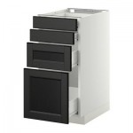 МЕТОД / ФОРВАРА Напольн шкаф 4 фронт панели/4 ящика - 40x60 см, Лаксарби черно-коричневый, белый МЕТОД / ФОРВАРА Напольн шкаф 4 фронт панели/4 ящика - 40x60 см, Лаксарби черно-коричневый, белый