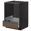 МЕТОД / МАКСИМЕРА Напольный шкаф д/духовки, с ящиком - под дерево черный, Воксторп под грецкий орех