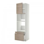 МЕТОД / МАКСИМЕРА Выс шкаф д/дхвк/комб дхвк+двр/2ящ - 60x60x220 см, Брокхульт под грецкий орех светло-серый, белый МЕТОД / МАКСИМЕРА Выс шкаф д/дхвк/комб дхвк+двр/2ящ - 60x60x220 см, Брокхульт под грецкий орех светло-серый, белый