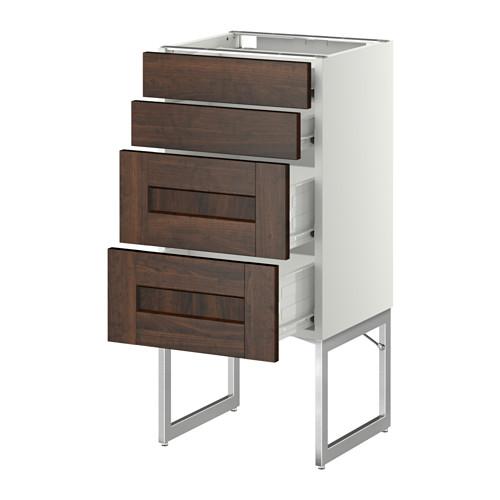 МЕТОД / ФОРВАРА Нплн шк 4 фронт/2 низк/2средн ящ - 40x37x60 см, Эдсерум под дерево коричневый, белый МЕТОД / ФОРВАРА Нплн шк 4 фронт/2 низк/2средн ящ - 40x37x60 см, Эдсерум под дерево коричневый, белый