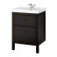 ODENSVIK/HEMNES шкаф для раковины с 2 ящ морилка черно-коричнев