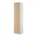 ПАКС Гардероб с 1 дверью - Пакс Нексус дубовый шпон, беленый, белый, 50x60x236 см