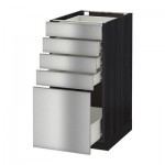 МЕТОД / ФОРВАРА Напольный шкаф с 5 ящиками - 40x60 см, Гревста нержавеющ сталь, под дерево черный МЕТОД / ФОРВАРА Напольный шкаф с 5 ящиками - 40x60 см, Гревста нержавеющ сталь, под дерево черный