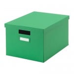 ТЬЕНА Коробка с крышкой - зеленый