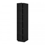 МЕТОД Высок шкаф с полками - под дерево черный, Тингсрид под дерево черный, 40x60x200 см МЕТОД Высок шкаф с полками - под дерево черный, Тингсрид под дерево черный, 40x60x200 см