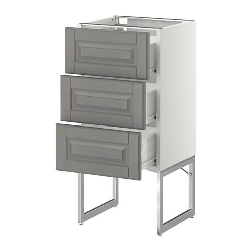 МЕТОД / ФОРВАРА Нплн шк 3 фрнт/3 средн ящика - 40x37x60 см, Будбин серый, белый МЕТОД / ФОРВАРА Нплн шк 3 фрнт/3 средн ящика - 40x37x60 см, Будбин серый, белый