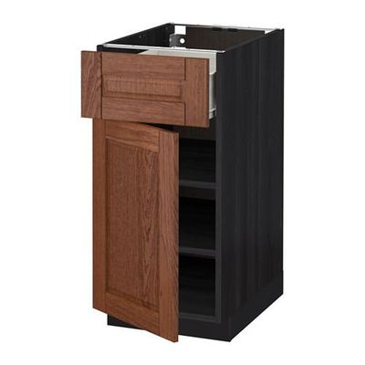 МЕТОД / ФОРВАРА Напольный шкаф с ящиком/дверью - 40x60 см, Филипстад коричневый, под дерево черный