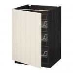 МЕТОД Напольный шкаф с проволочн ящиками - под дерево черный, Хитарп белый с оттенком, 60x60 см МЕТОД Напольный шкаф с проволочн ящиками - под дерево черный, Хитарп белый с оттенком, 60x60 см