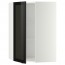 МЕТОД Углов навесн шк с полками/сткл дв - белый, Ютис дымчатое стекло/черный, 68x100 см