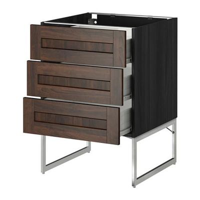 МЕТОД / ФОРВАРА Нплн шк 3 фрнт/3 средн ящика - 60x60x60 см, Эдсерум под дерево коричневый, под дерево черный МЕТОД / ФОРВАРА Нплн шк 3 фрнт/3 средн ящика - 60x60x60 см, Эдсерум под дерево коричневый, под дерево черный