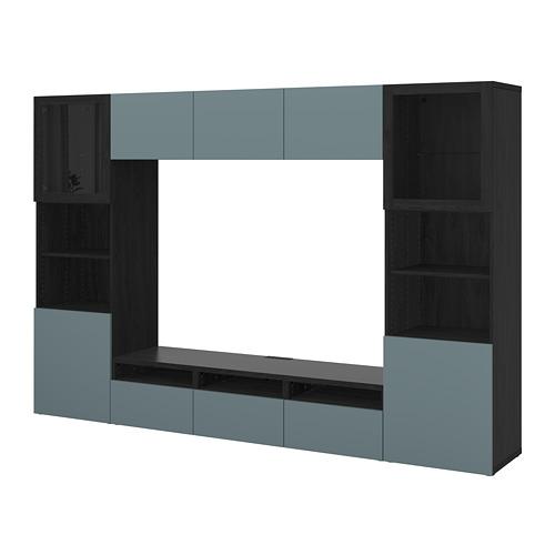 BESTÅ шкаф для ТВ, комбин/стеклян дверцы серый BESTÅ шкаф для ТВ, комбин/стеклян дверцы серый