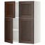 МЕТОД Навесной шкаф с полками/4дверцы - белый, Эдсерум под дерево коричневый