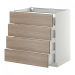 МЕТОД / ФОРВАРА Напольн шкаф 4 фронт панели/4 ящика - 80x60 см, Брокхульт под грецкий орех светло-серый, белый МЕТОД / ФОРВАРА Напольн шкаф 4 фронт панели/4 ящика - 80x60 см, Брокхульт под грецкий орех светло-серый, белый