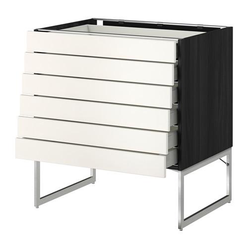 МЕТОД / МАКСИМЕРА Напольн шкаф 6фронт пнл/6 низ ящ - под дерево черный, Веддинге белый, 80x60x60 см МЕТОД / МАКСИМЕРА Напольн шкаф 6фронт пнл/6 низ ящ - под дерево черный, Веддинге белый, 80x60x60 см