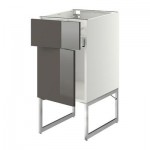 МЕТОД / МАКСИМЕРА Напольный шкаф с ящиком/дверью - 40x60x60 см, Рингульт глянцевый серый, белый