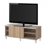 БЕСТО Тумба под ТВ с раздвижными дверцами - под беленый дуб БЕСТО Тумба под ТВ с раздвижными дверцами - под беленый дуб