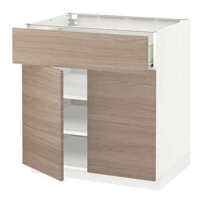 МЕТОД / ФОРВАРА Напольный шкаф+ящик/2дверцы - 80x60 см, Брокхульт под грецкий орех светло-серый, белый МЕТОД / ФОРВАРА Напольный шкаф+ящик/2дверцы - 80x60 см, Брокхульт под грецкий орех светло-серый, белый