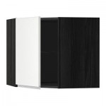 МЕТОД Угловой навесной шкаф с полками - 68x60 см, Нодста белый/алюминий, под дерево черный МЕТОД Угловой навесной шкаф с полками - 68x60 см, Нодста белый/алюминий, под дерево черный