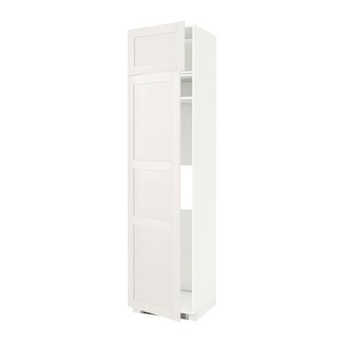 МЕТОД Выс шкаф д/холодильн или морозильн - белый, Сэведаль белый, 60x60x240 см