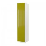 ПАКС Гардероб с 1 дверью - Фардаль зеленый, белый, 50x37x236 см, плавно закрывающиеся петли