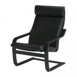 POÄNG кресло черно-коричневый/Смидиг черный 68x82x100 cm