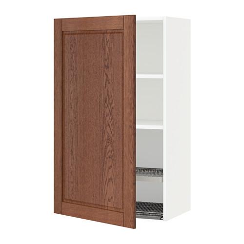 МЕТОД Шкаф навесной с сушкой - белый, Филипстад коричневый, 60x100 см