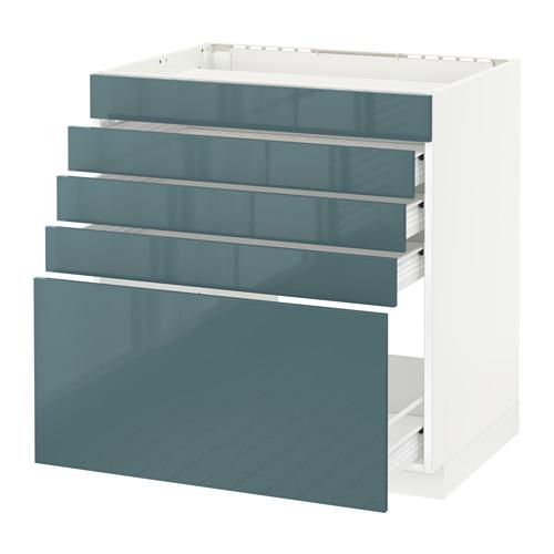 METOD/FÖRVARA напольн шк д/вар панели/5фасад/4ящ цвет алюминия