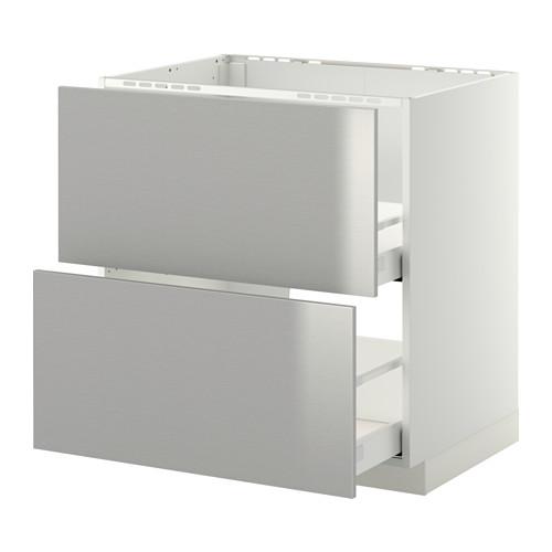 МЕТОД / МАКСИМЕРА Напольн шк п-мойку+2фрнт пнл/2 ящ - белый, Гревста нержавеющ сталь, 80x60 см МЕТОД / МАКСИМЕРА Напольн шк п-мойку+2фрнт пнл/2 ящ - белый, Гревста нержавеющ сталь, 80x60 см