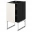 МЕТОД Напольный шкаф с полками - под дерево черный, Веддинге белый, 40x60x60 см