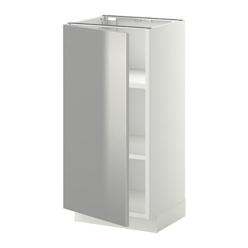 МЕТОД Напольный шкаф с полками - белый, Гревста нержавеющ сталь, 40x37 см