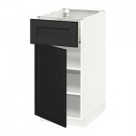 МЕТОД / ФОРВАРА Напольный шкаф с ящиком/дверью - 40x60 см, Лаксарби черно-коричневый, белый МЕТОД / ФОРВАРА Напольный шкаф с ящиком/дверью - 40x60 см, Лаксарби черно-коричневый, белый