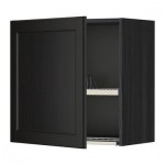МЕТОД Шкаф навесной с сушкой - 60x60 см, Лаксарби черно-коричневый, под дерево черный