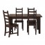 KAUSTBY/STORNÄS стол и 4 стула коричнево-чёрный