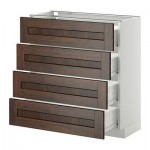 МЕТОД / ФОРВАРА Напольн шкаф 4 фронт панели/4 ящика - 80x37 см, Эдсерум под дерево коричневый, белый МЕТОД / ФОРВАРА Напольн шкаф 4 фронт панели/4 ящика - 80x37 см, Эдсерум под дерево коричневый, белый