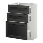 МЕТОД / ФОРВАРА Напольный шкаф с 3 ящиками - 60x37 см, Лаксарби черно-коричневый, белый МЕТОД / ФОРВАРА Напольный шкаф с 3 ящиками - 60x37 см, Лаксарби черно-коричневый, белый
