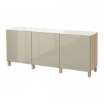 БЕСТО Комбинация для хранения с дверцами - под беленый дуб/Сельсвикен глянцевый/бежевый БЕСТО Комбинация для хранения с дверцами - под беленый дуб/Сельсвикен глянцевый/бежевый